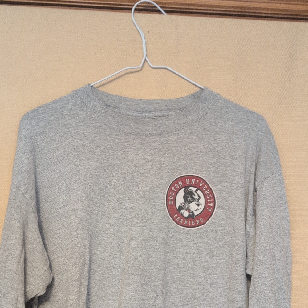 Boston University Terriers Logo Friends Of Hockey Vintage Long Sleeve Tee Size L